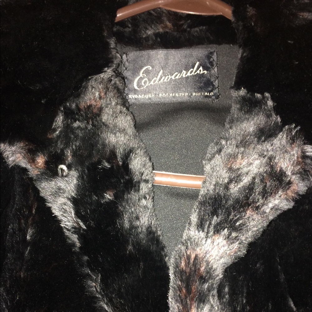 Black 3/4 length fur coat